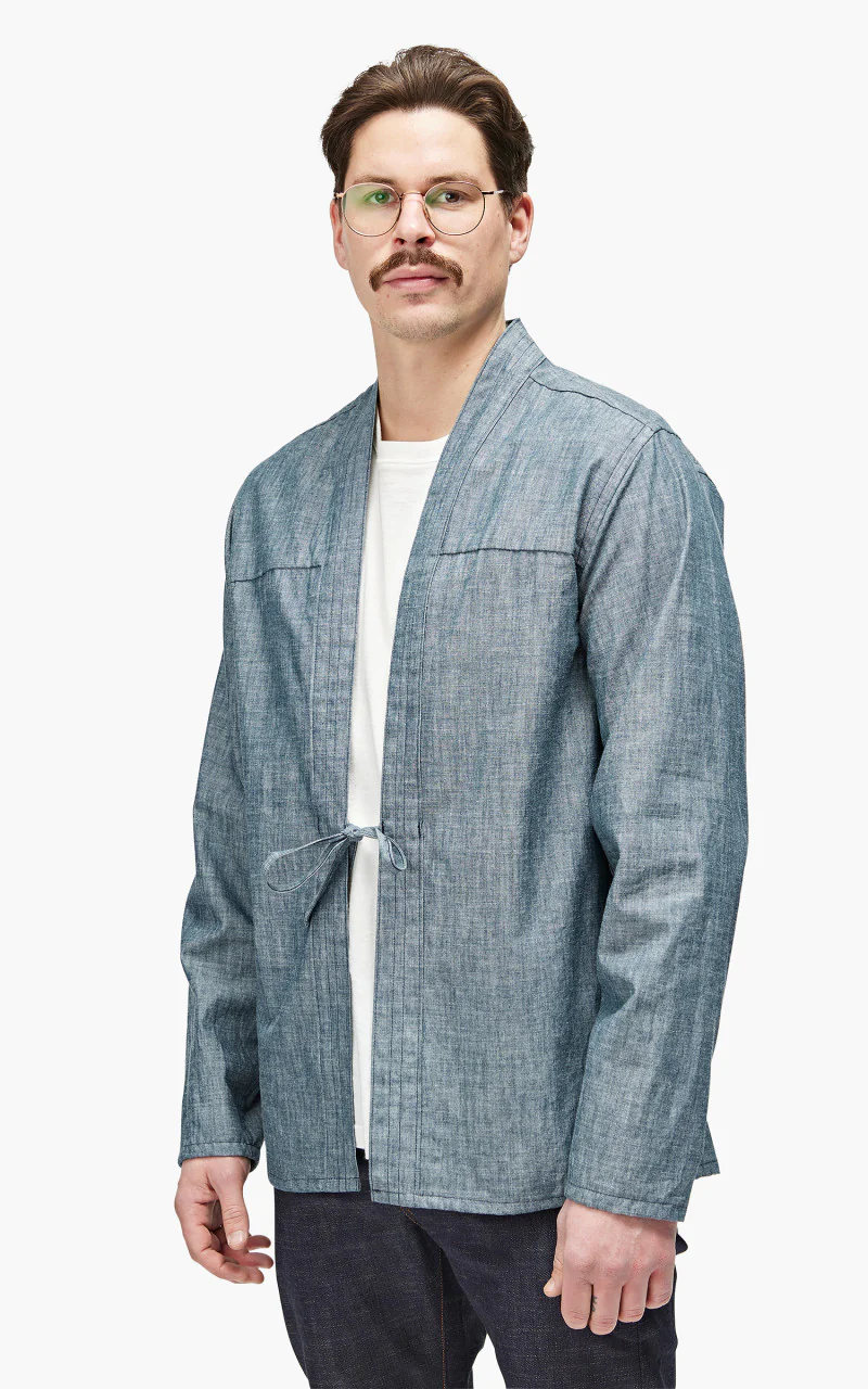 Naked & Famous Denim Kimono Shirt Chambray Rinsed Blue 5oz - Image 5