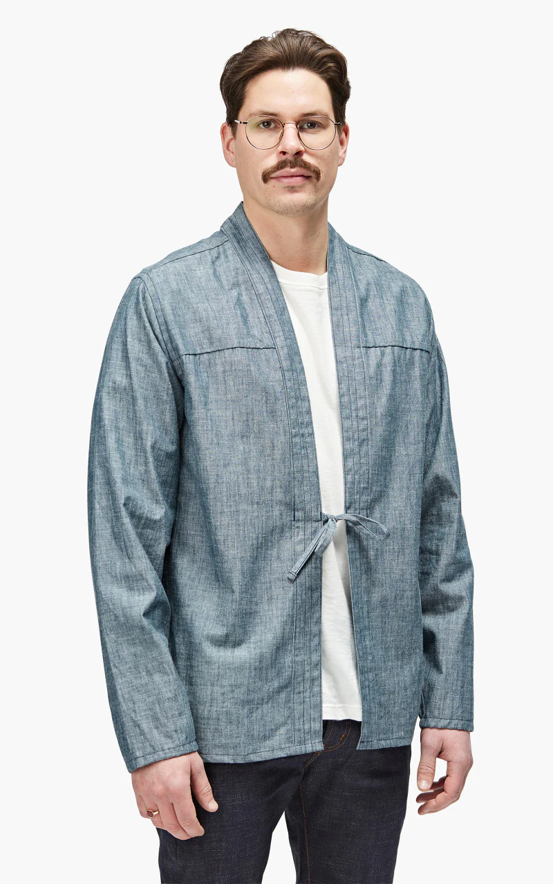 Naked & Famous Denim Kimono Shirt Chambray Rinsed Blue 5oz - Image 6