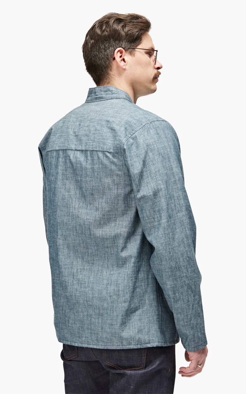 Naked & Famous Denim Kimono Shirt Chambray Rinsed Blue 5oz - Image 7