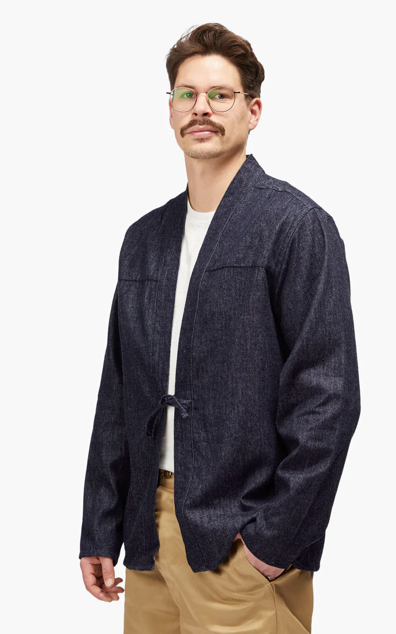 Naked & Famous Denim Kimono Shirt Kimono Arrows Indigo - Image 5