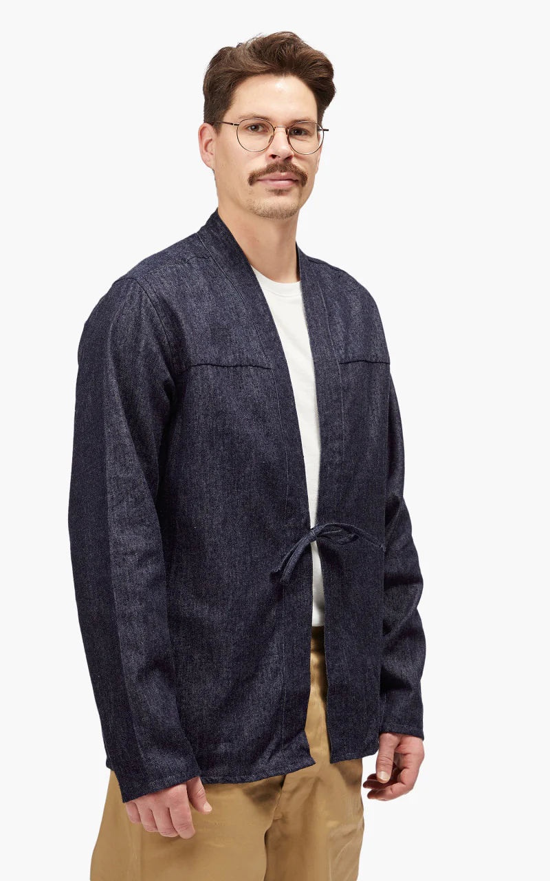 Naked & Famous Denim Kimono Shirt Kimono Arrows Indigo - Image 6