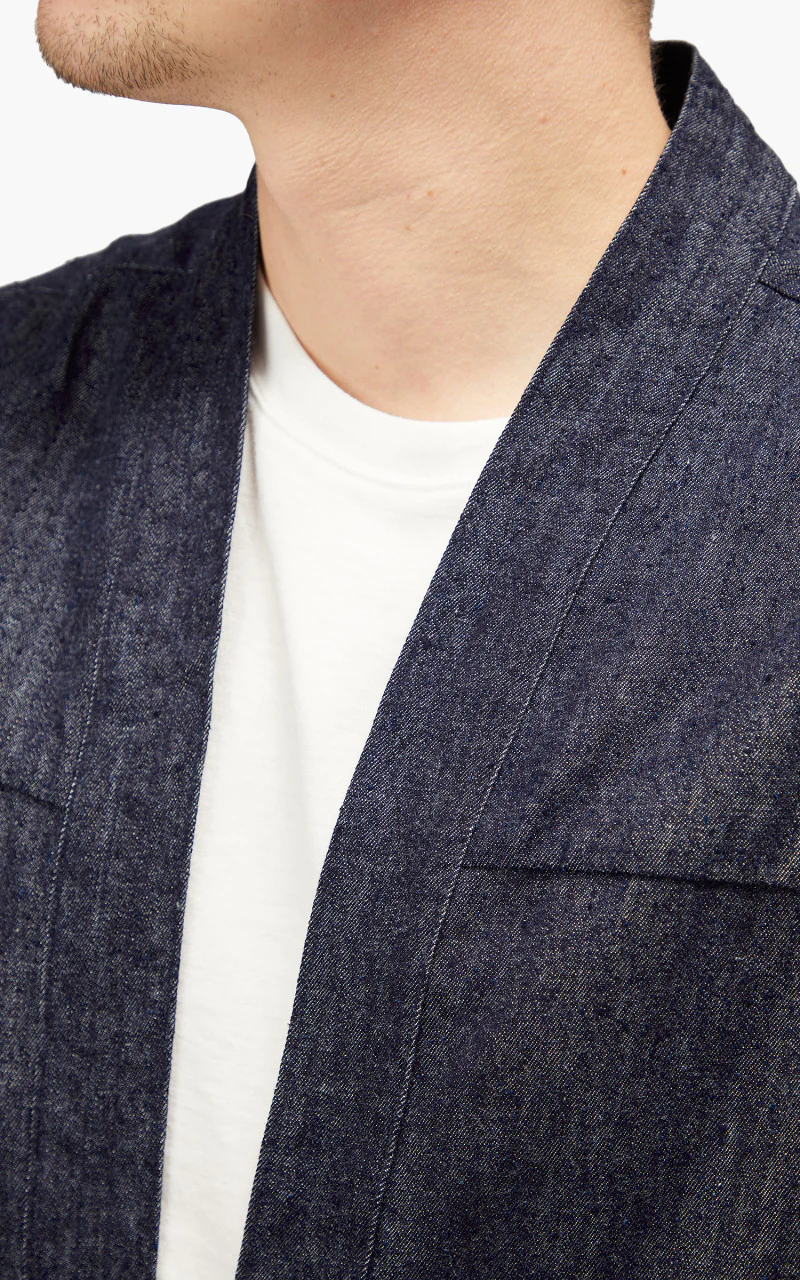 Naked & Famous Denim Kimono Shirt Kimono Arrows Indigo - Image 8