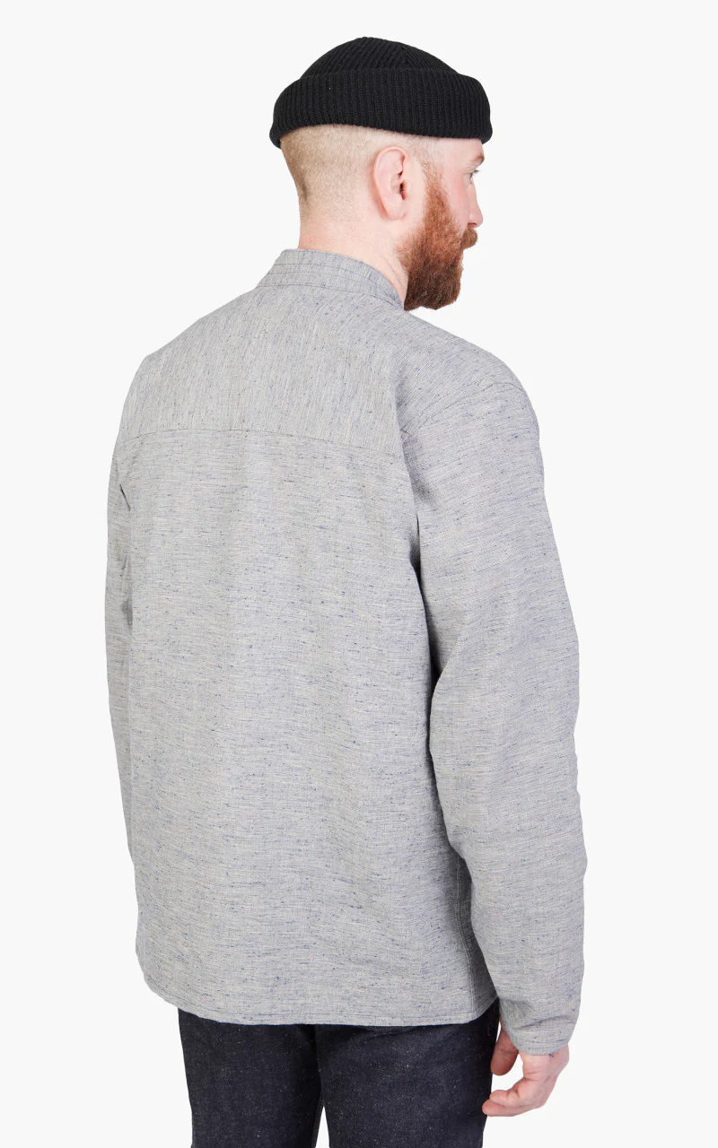 Naked & Famous Denim Kimono Shirt Linen Cotton Nep Blue - Image 4