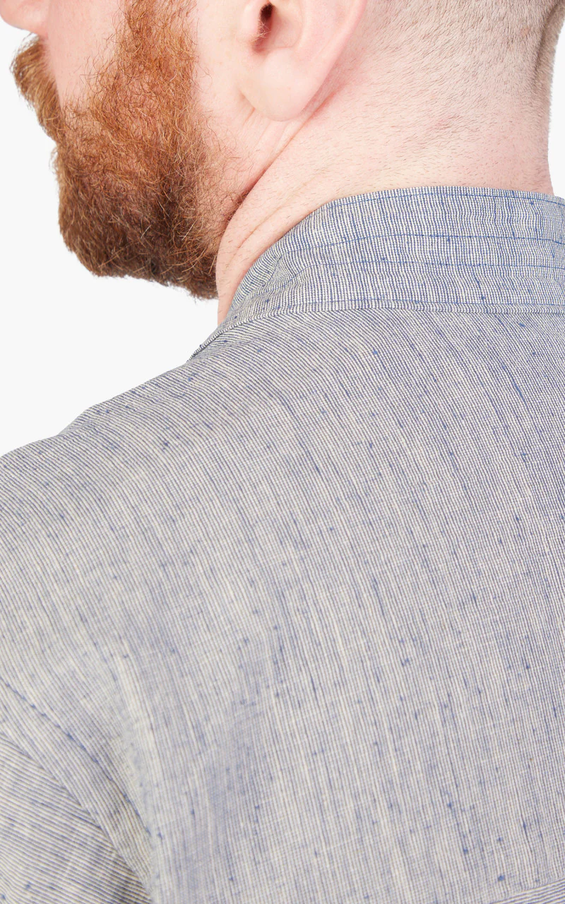 Naked & Famous Denim Kimono Shirt Linen Cotton Nep Blue - Image 7