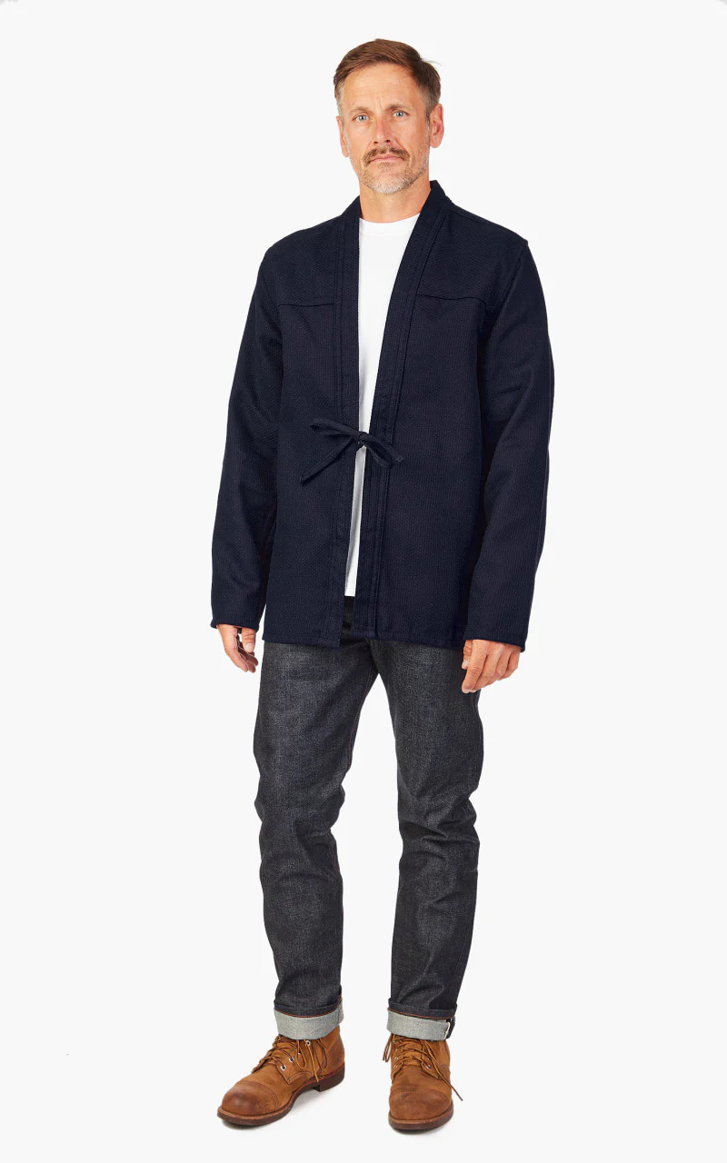 Naked & Famous Denim Kimono Shirt Sashiko Double Gauze Indigo - Image 2