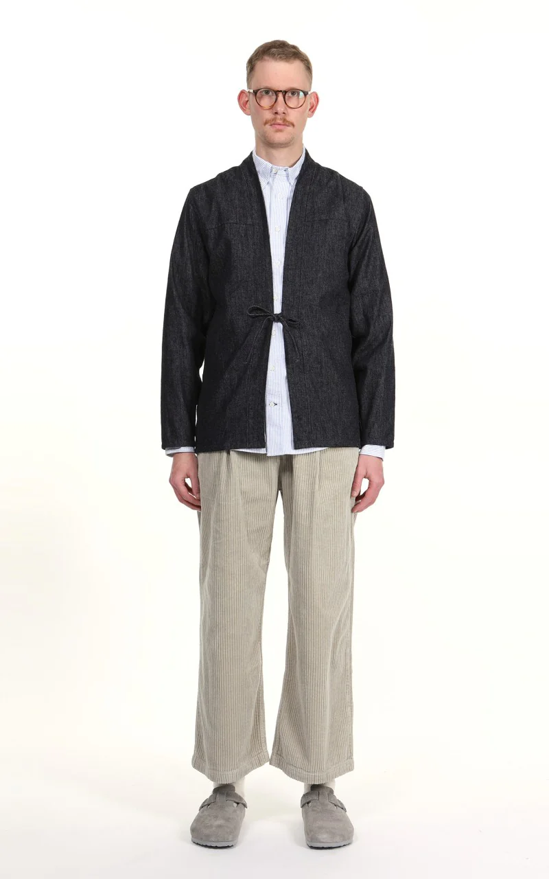 Naked & Famous Denim Kimono Shirt Slub Nep Rinsed Denim Indigo - Image 2
