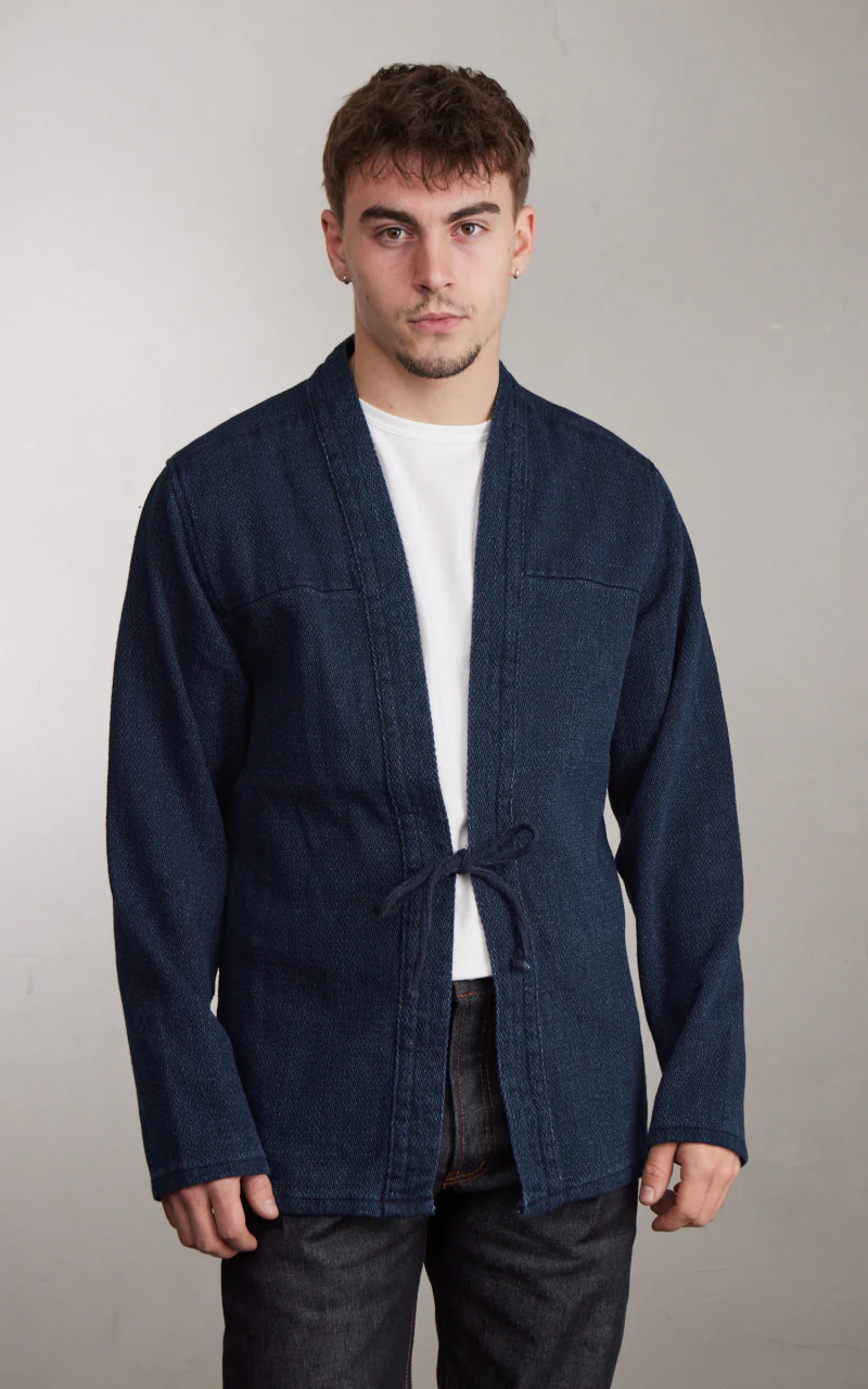 Naked & Famous Denim Kimono Shirt Yagasuri Denim Indigo - Image 2