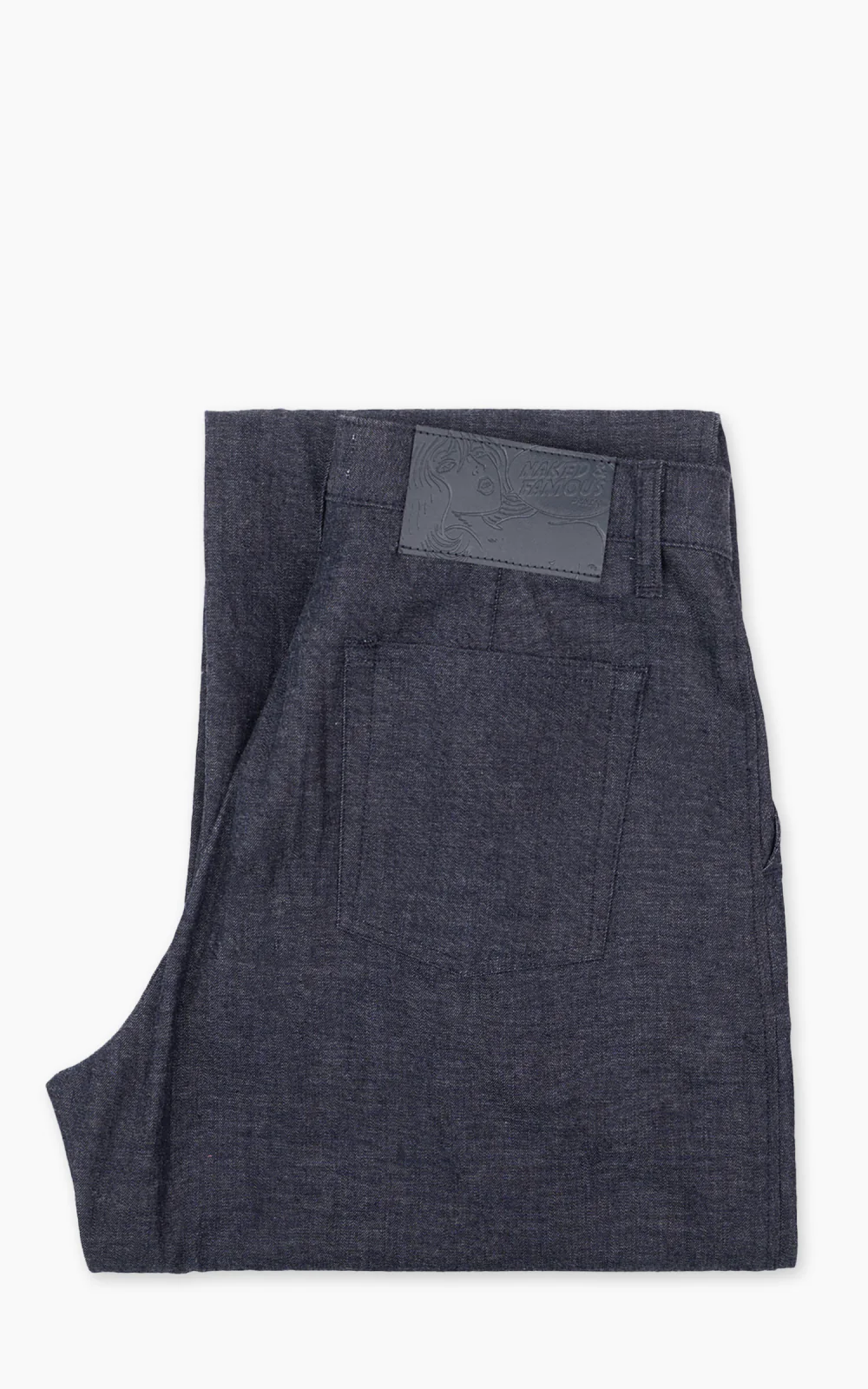 Naked & Famous Denim Pleated Trouser Rinsed Denim Indigo 10oz