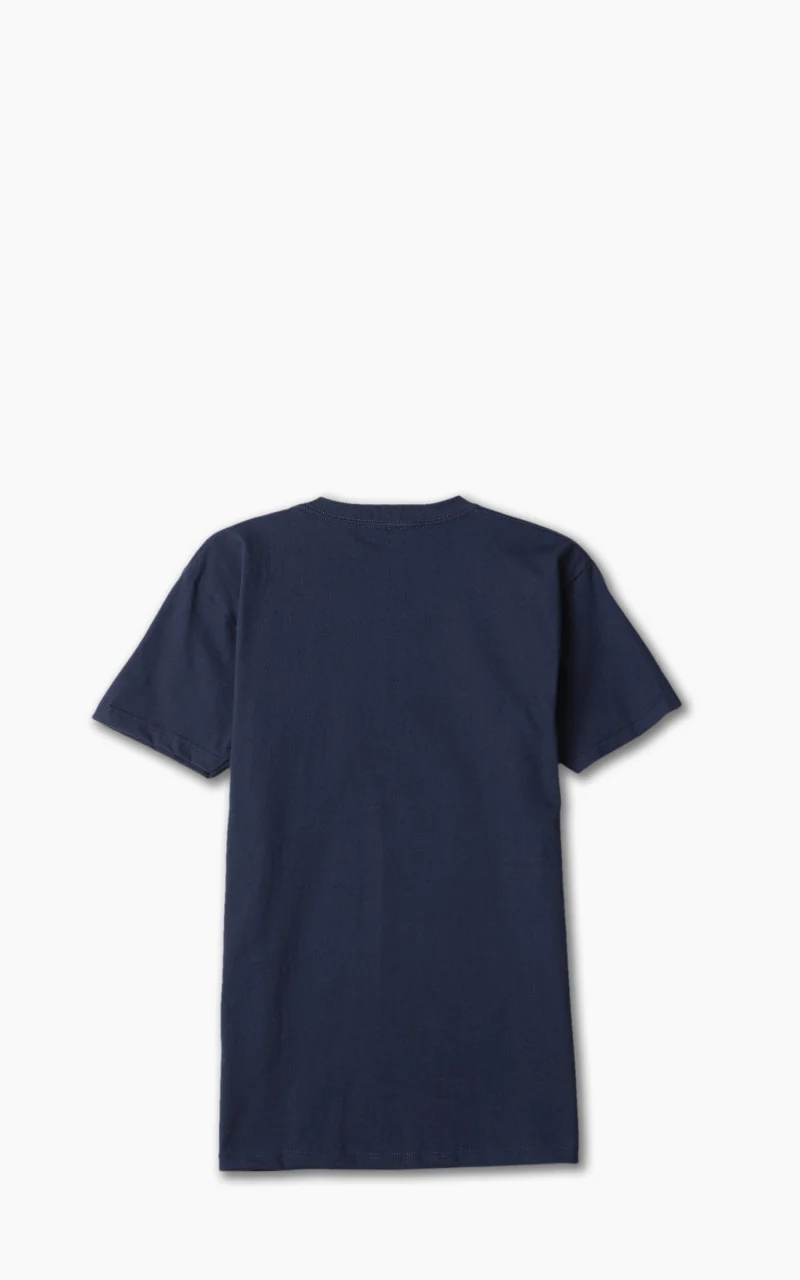 Naked & Famous Denim Pocket Tee Sashiko Double Gauze Navy - Image 3