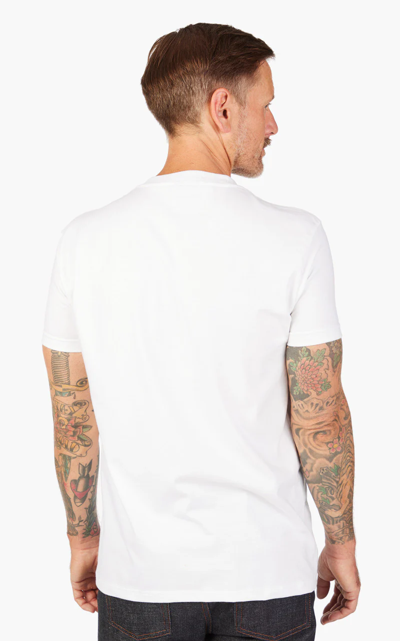 Naked & Famous Denim Pocket Tee Sashiko Double Gauze White - Image 5