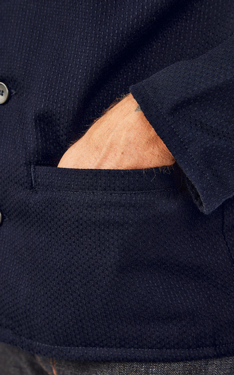 Naked & Famous Denim Smart Jacket Sashiko Double Gauze Indigo - Image 6