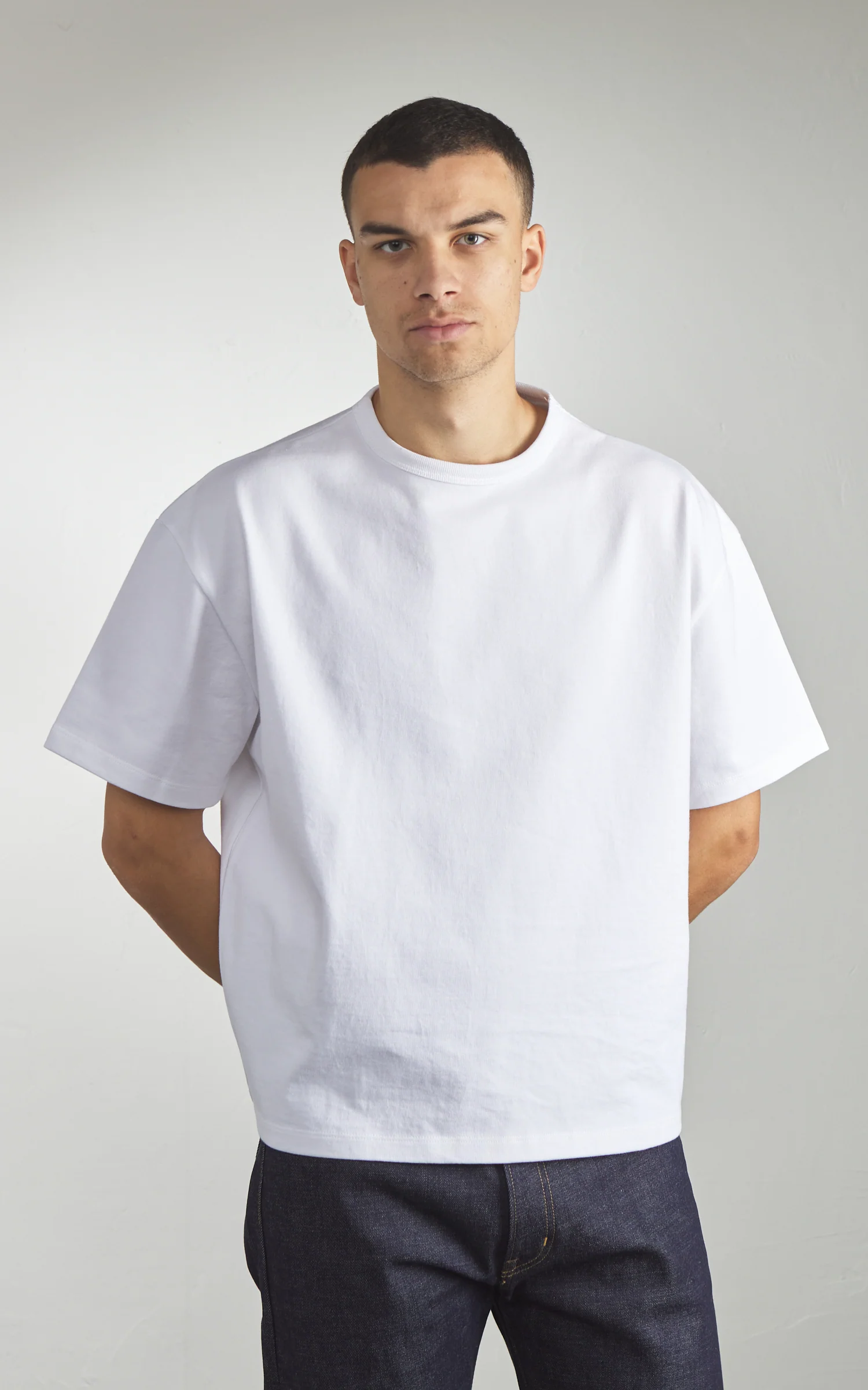 Naked & Famous Denim Strong Tee Heavyweight Jersey 11oz White - Image 5