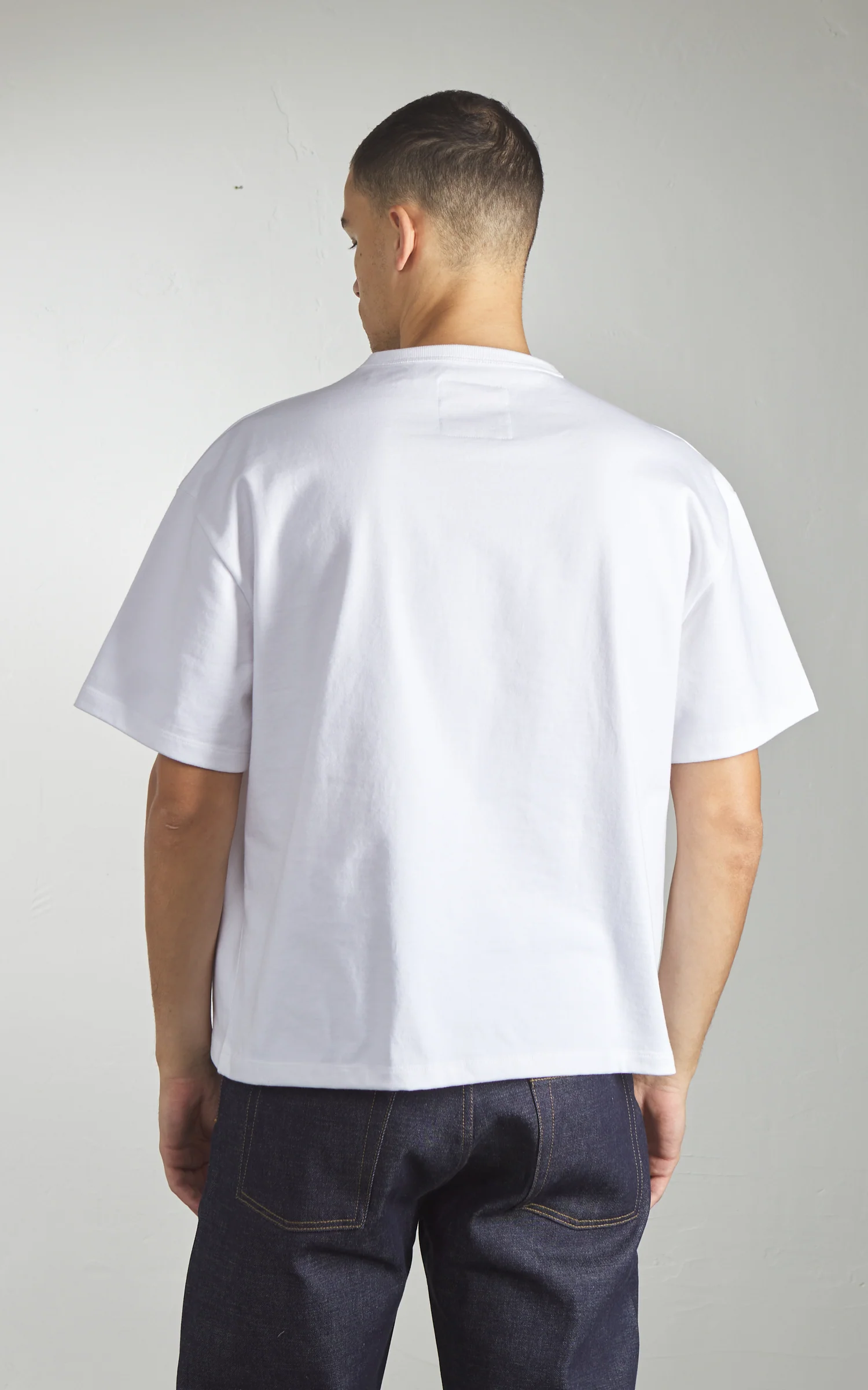 Naked & Famous Denim Strong Tee Heavyweight Jersey 11oz White - Image 6
