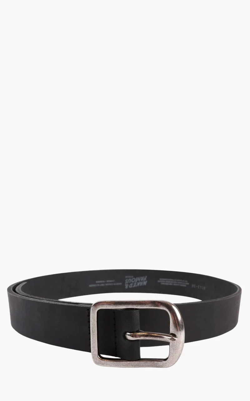 Naked & Famous Denim Thick Belt Bovine Leather 7mm Black - Image 4