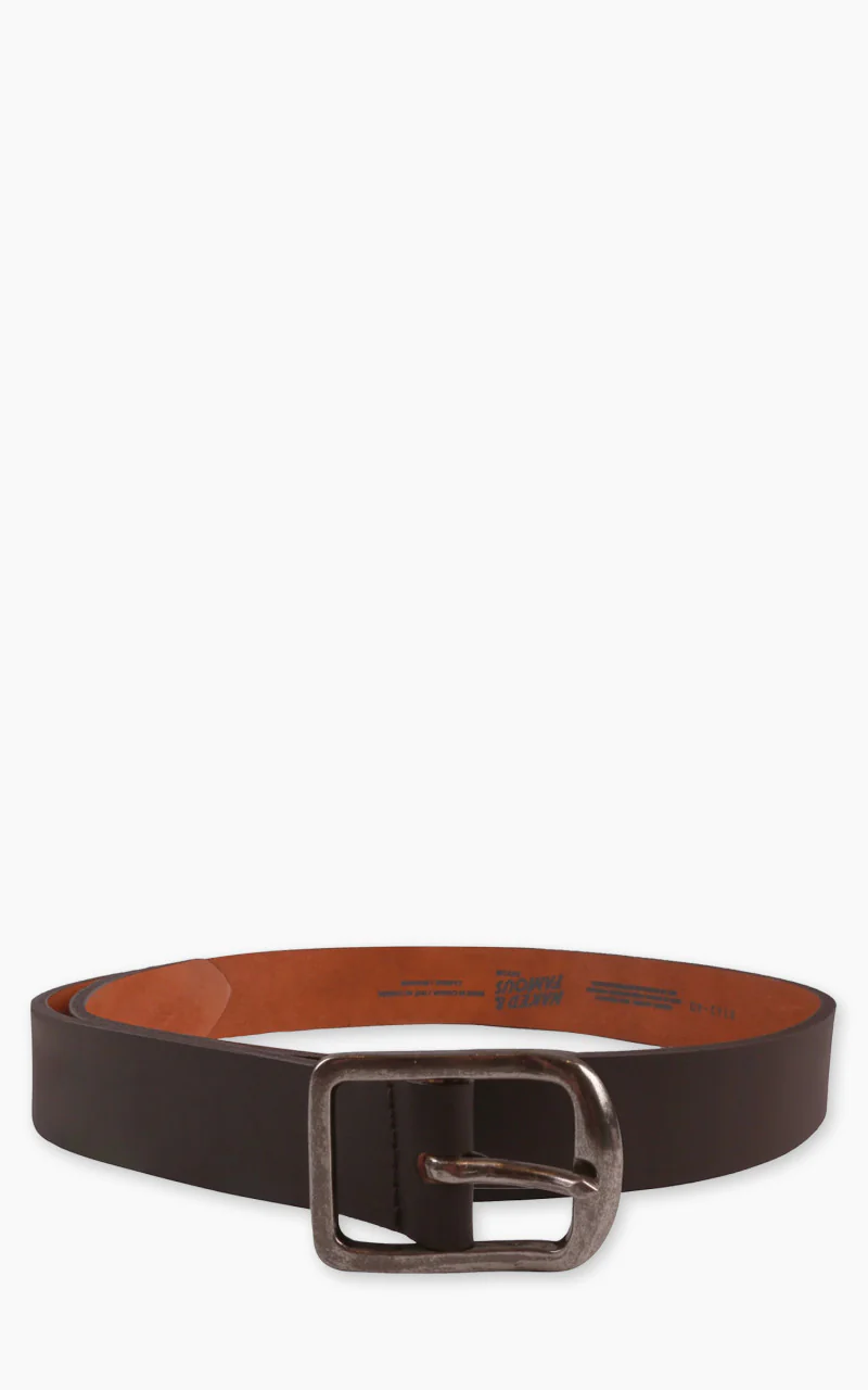 Naked & Famous Denim Thick Belt Bovine Leather 7mm Brown - Image 4