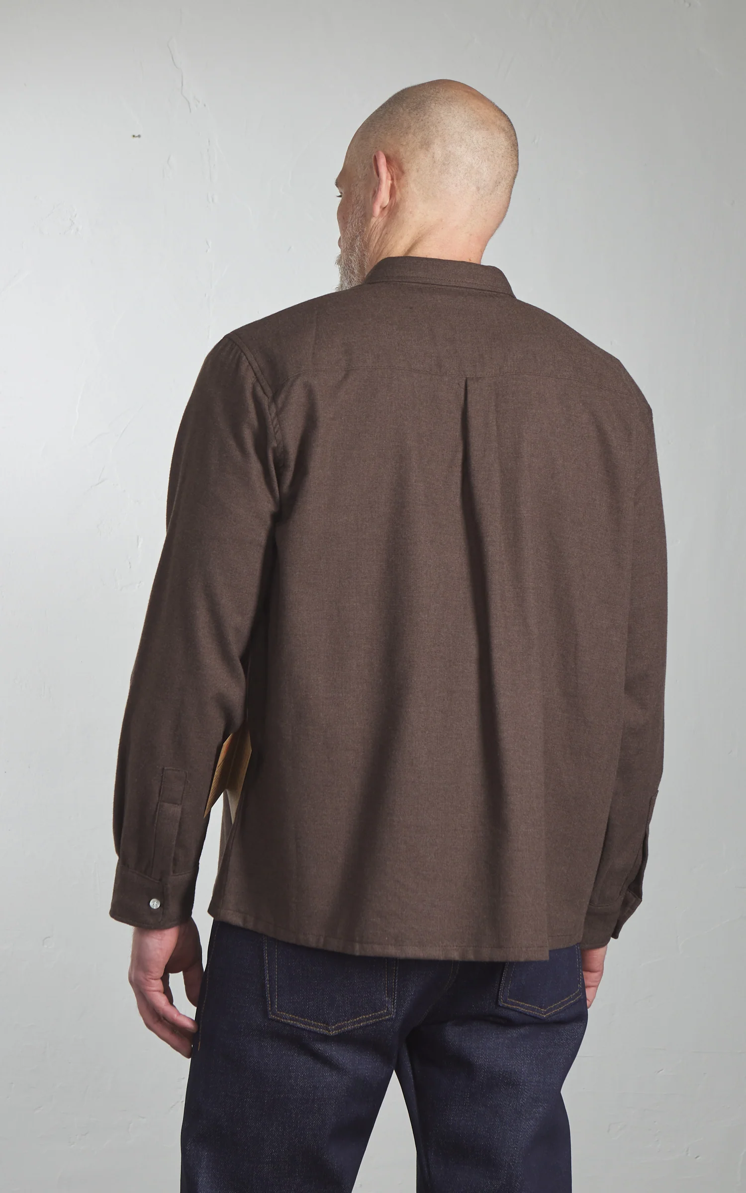Naked & Famous Denim True Shirt Soft Twill Brown - Image 5