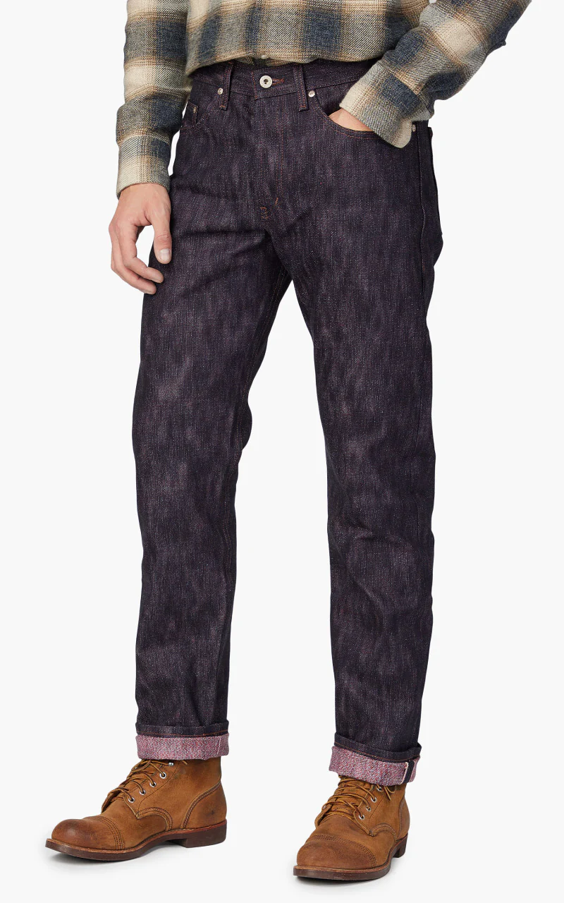 Naked & Famous Denim Weird Guy 15th Anniversary Denim Indigo x Red/White - Image 3
