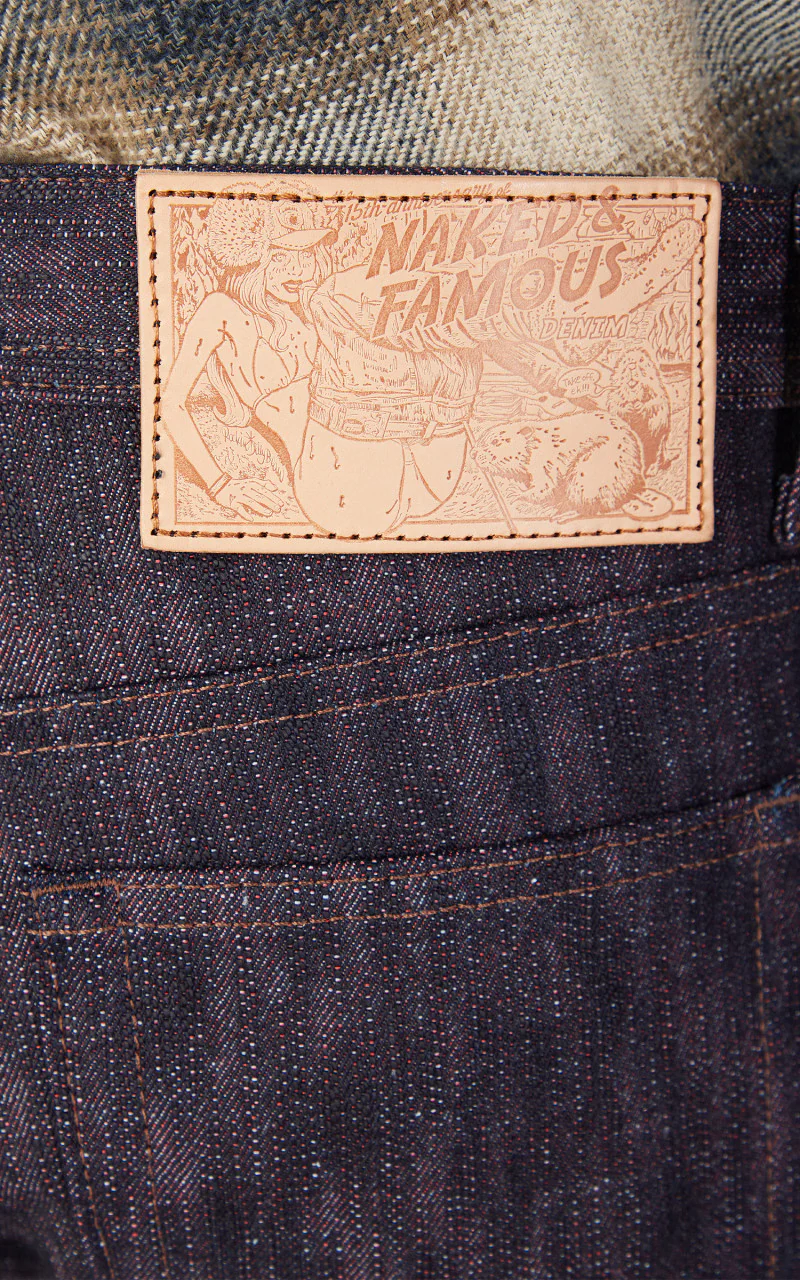 Naked & Famous Denim Weird Guy 15th Anniversary Denim Indigo x Red/White - Image 7