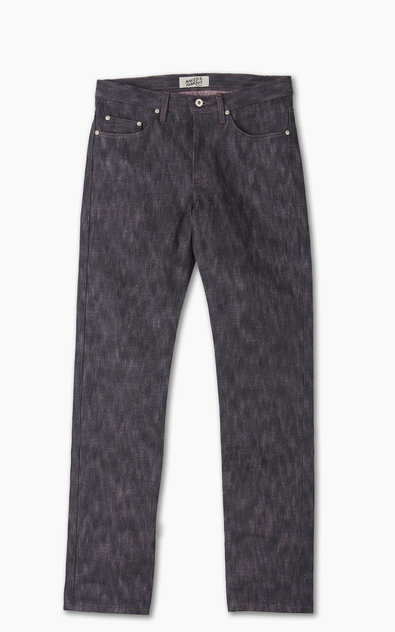 Naked & Famous Denim Weird Guy 15th Anniversary Denim Indigo x Red/White - Image 8