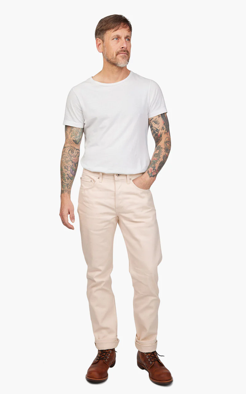 Naked & Famous Denim Weird Guy All Natural Organic Cotton Ecru - Image 2