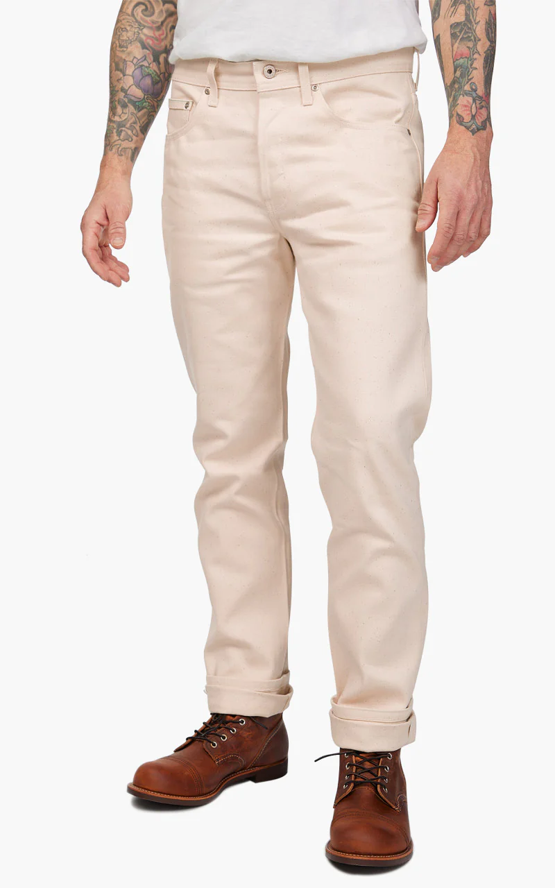 Naked & Famous Denim Weird Guy All Natural Organic Cotton Ecru - Image 3