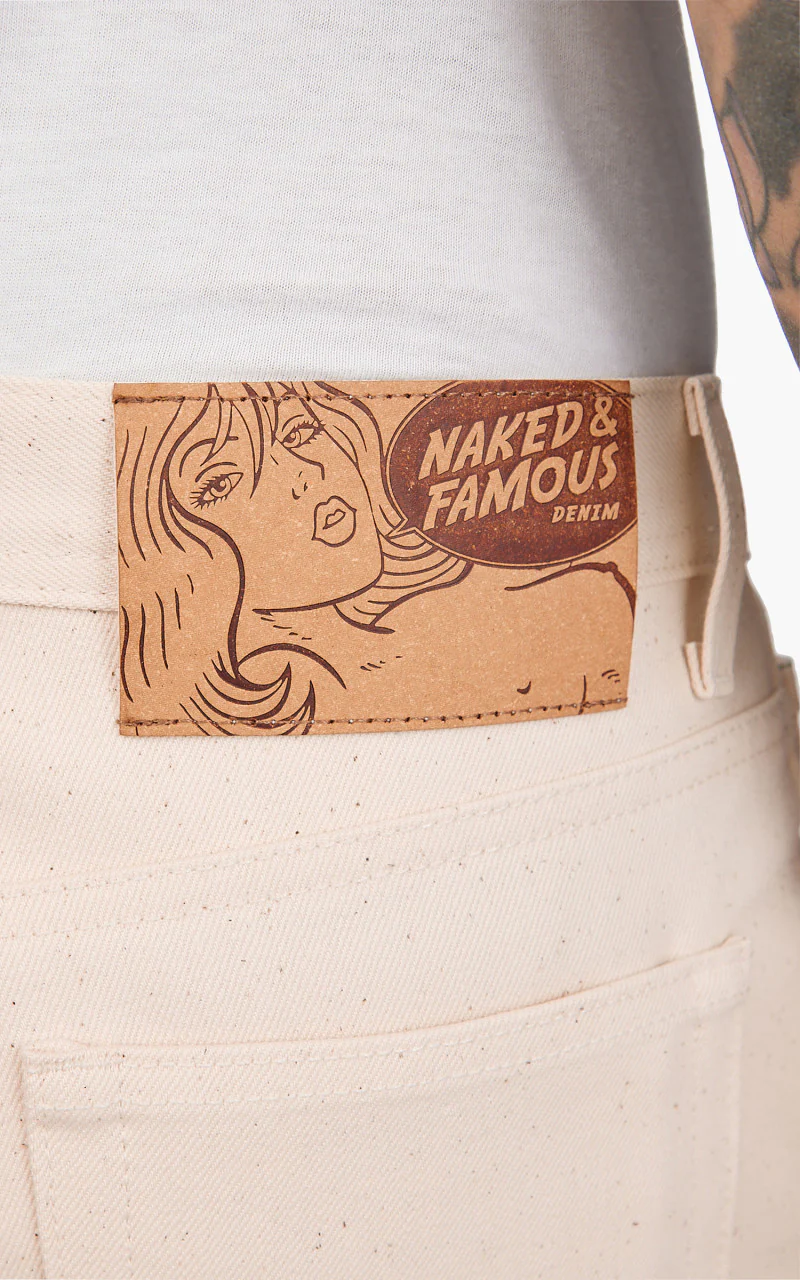 Naked & Famous Denim Weird Guy All Natural Organic Cotton Ecru - Image 6