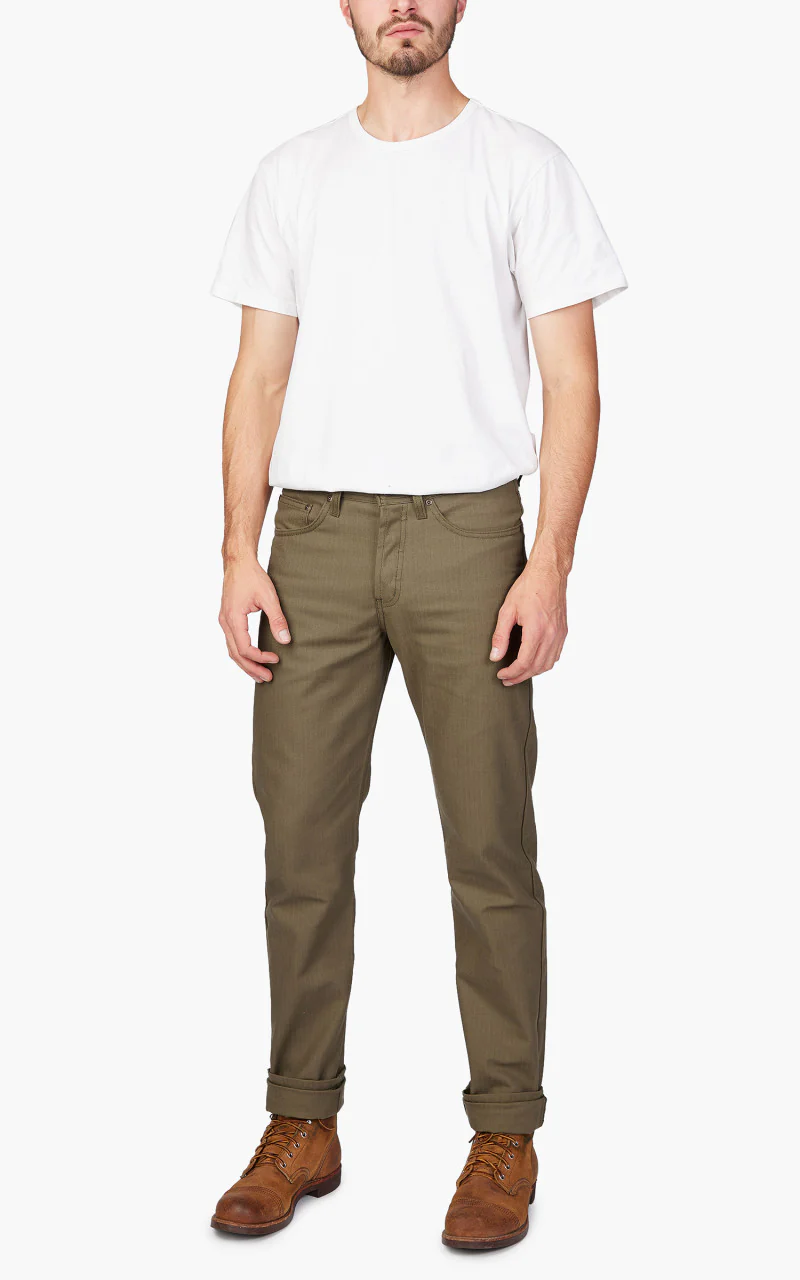 Naked & Famous Denim Weird Guy Army HBT Olive Drab - Image 2