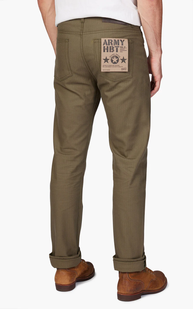 Naked & Famous Denim Weird Guy Army HBT Olive Drab - Image 5