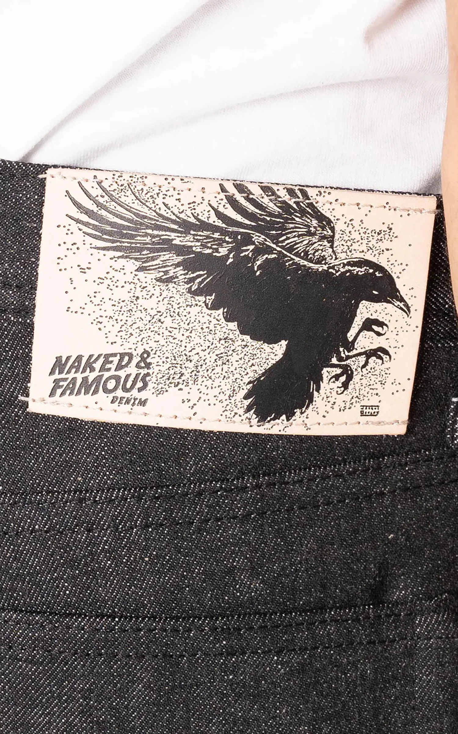 Naked & Famous Denim Weird Guy Yatagarasu Selvedge Black 15oz - Image 3