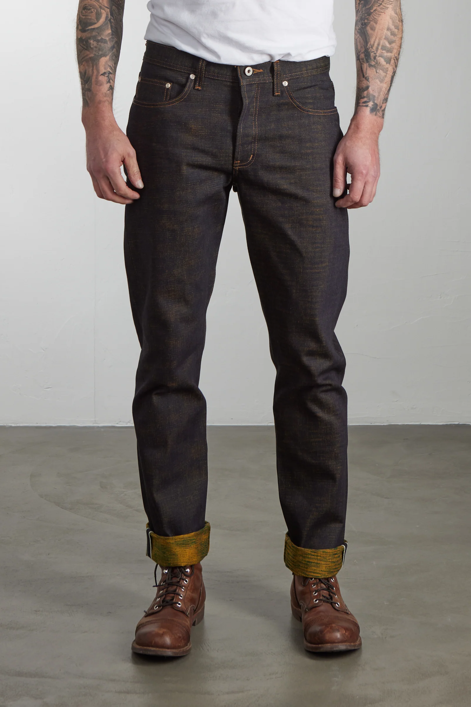 Naked & Famous Denim Weird Guy Citrus Kasuri Selvedge Indigo 14oz - Image 2