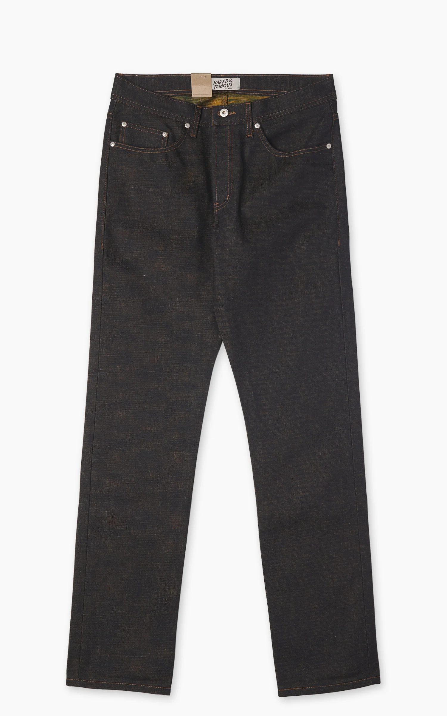 Naked & Famous Denim Weird Guy Citrus Kasuri Selvedge Indigo 14oz - Image 3