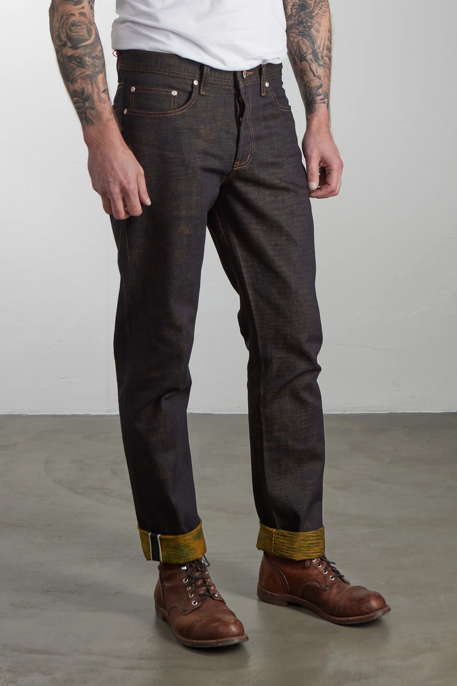 Naked & Famous Denim Weird Guy Citrus Kasuri Selvedge Indigo 14oz - Image 4