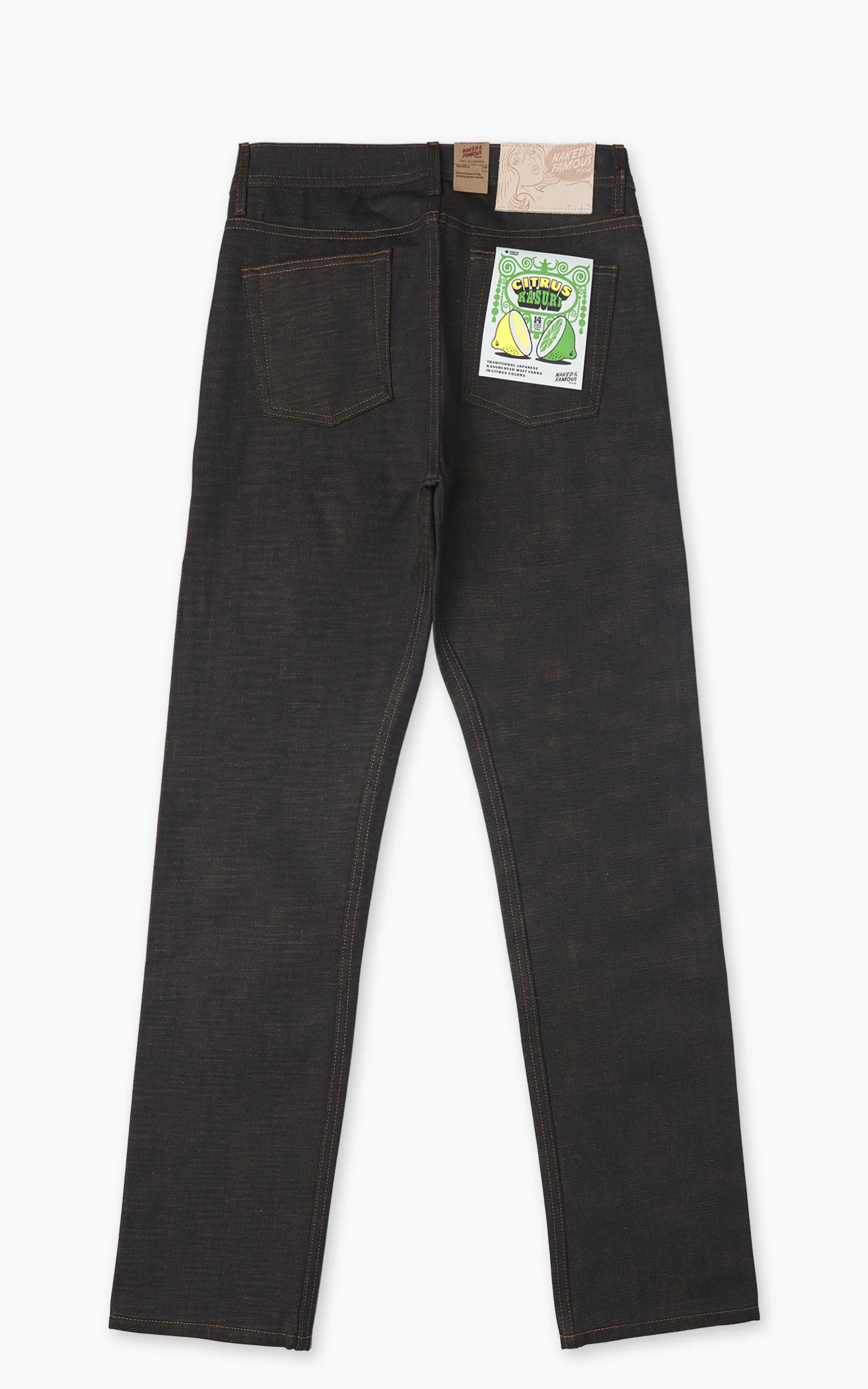 Naked & Famous Denim Weird Guy Citrus Kasuri Selvedge Indigo 14oz - Image 5
