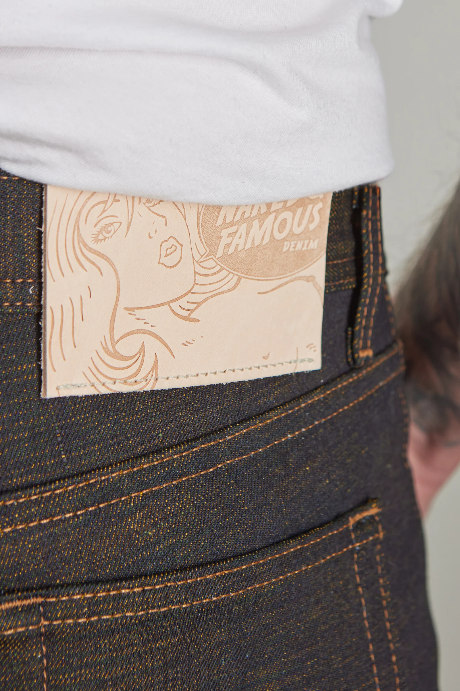 Naked & Famous Denim Weird Guy Citrus Kasuri Selvedge Indigo 14oz - Image 7