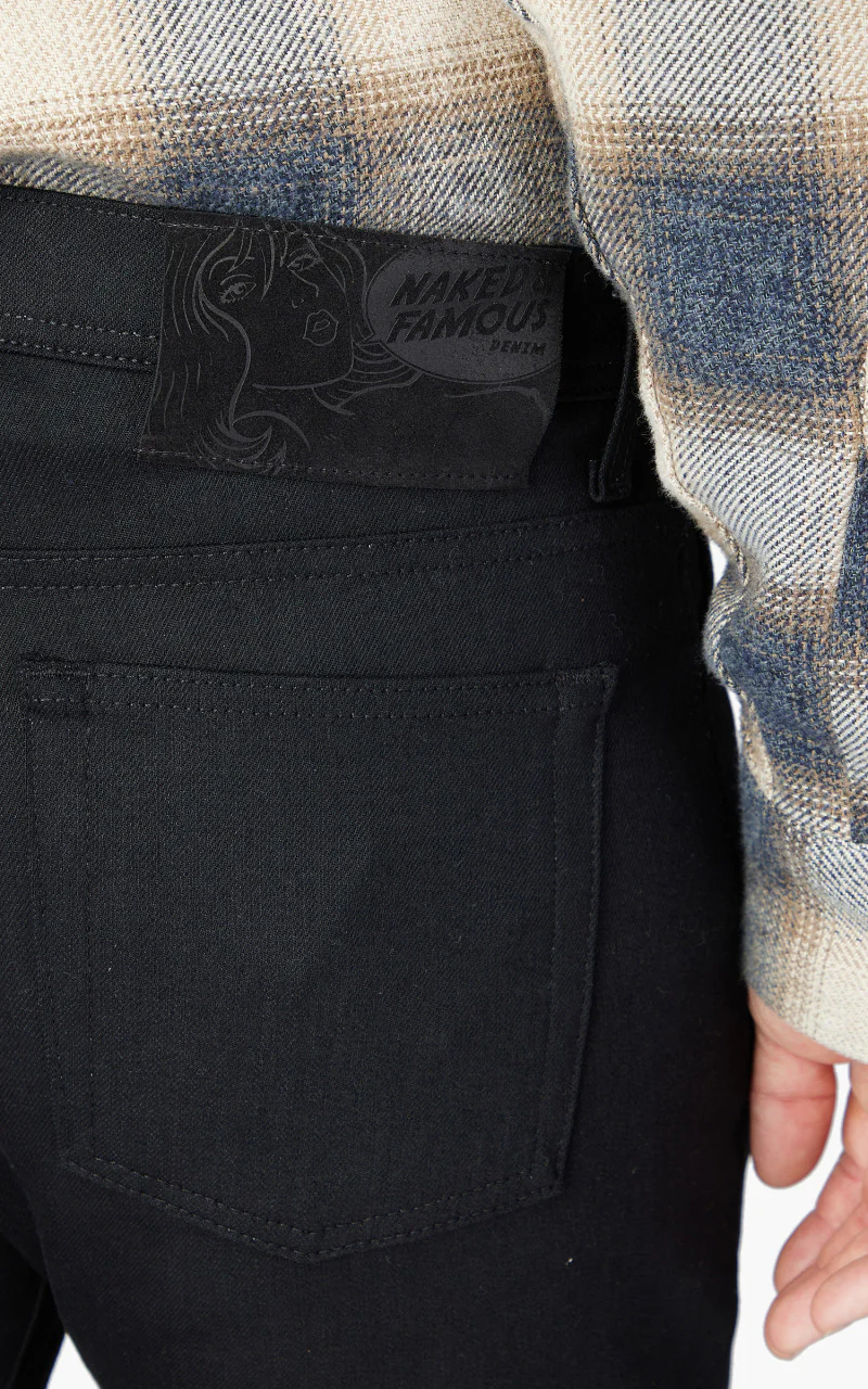 Naked & Famous Denim Weird Guy Denim All Black Comfort Stretch 14oz - Image 5