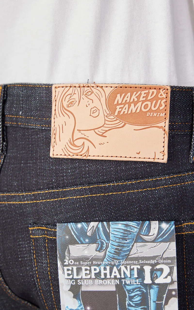 Naked & Famous Denim Weird Guy Elephant 12 Indigo 20oz - Image 7