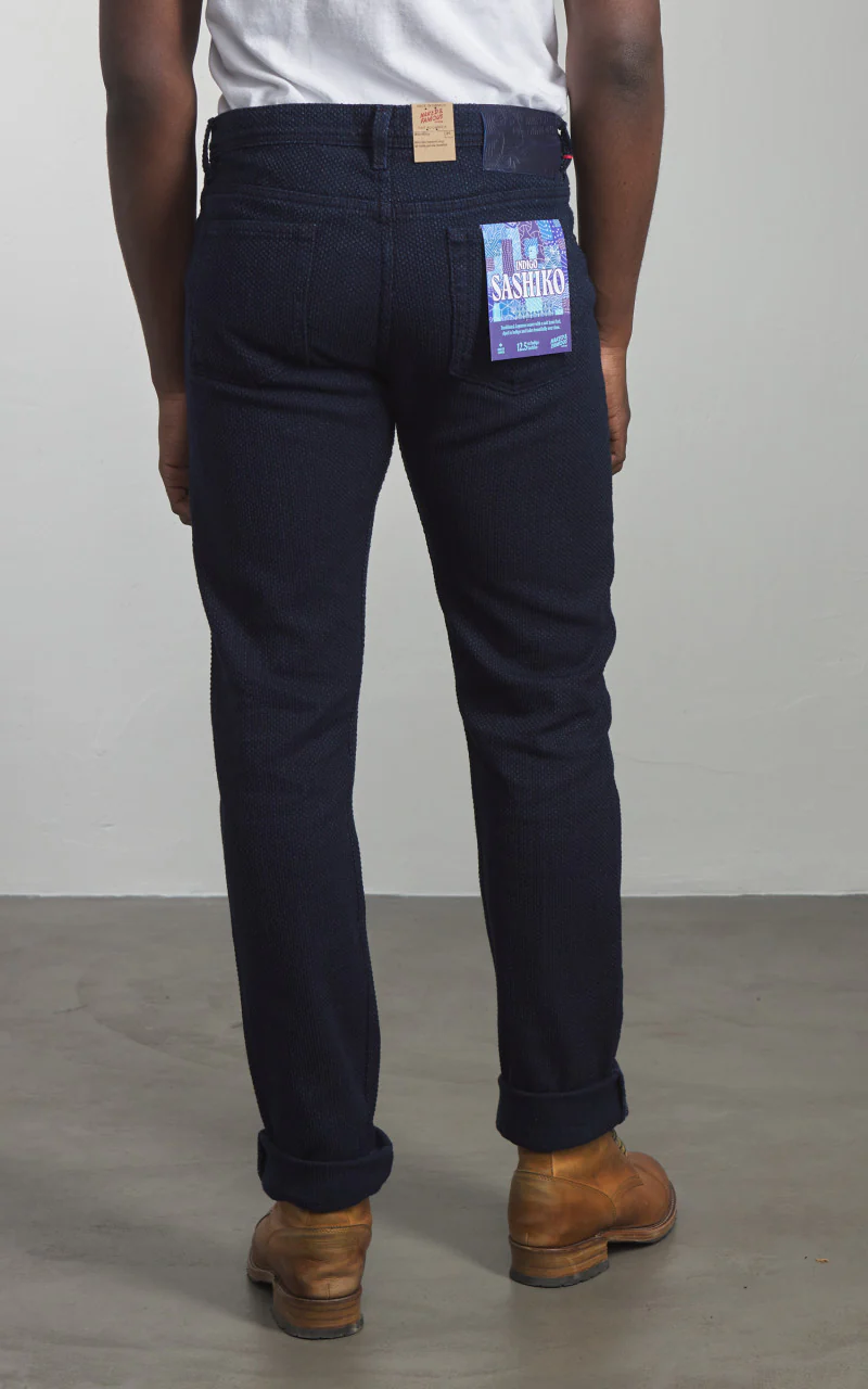 Naked & Famous Denim Weird Guy Indigo Sashiko 12.5oz - Image 5