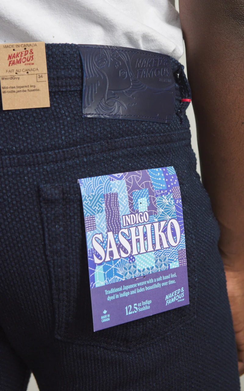 Naked & Famous Denim Weird Guy Indigo Sashiko 12.5oz - Image 6