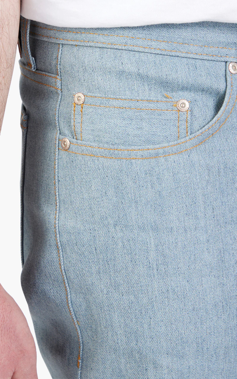 Naked & Famous Denim Weird Guy Lightweight Recycled Selvedge Stone Blue - Image 6