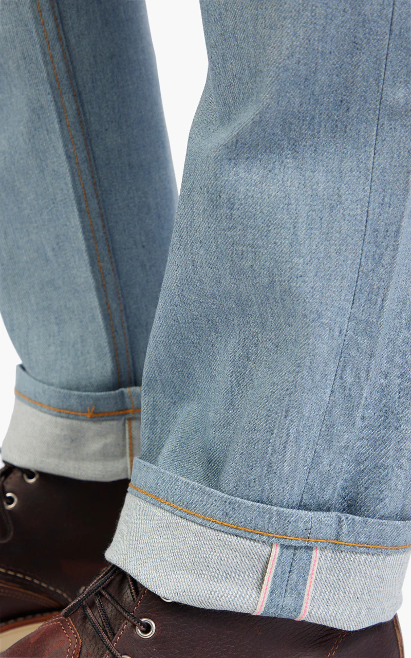 Naked & Famous Denim Weird Guy Lightweight Recycled Selvedge Stone Blue - Image 7