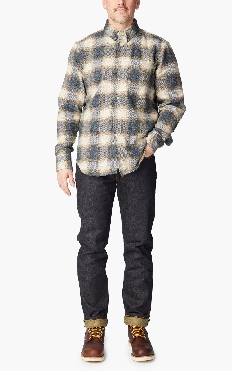 Naked & Famous Denim Weird Guy Pagoda Dyed Selvedge Indigo/Yellow 15oz - Image 2