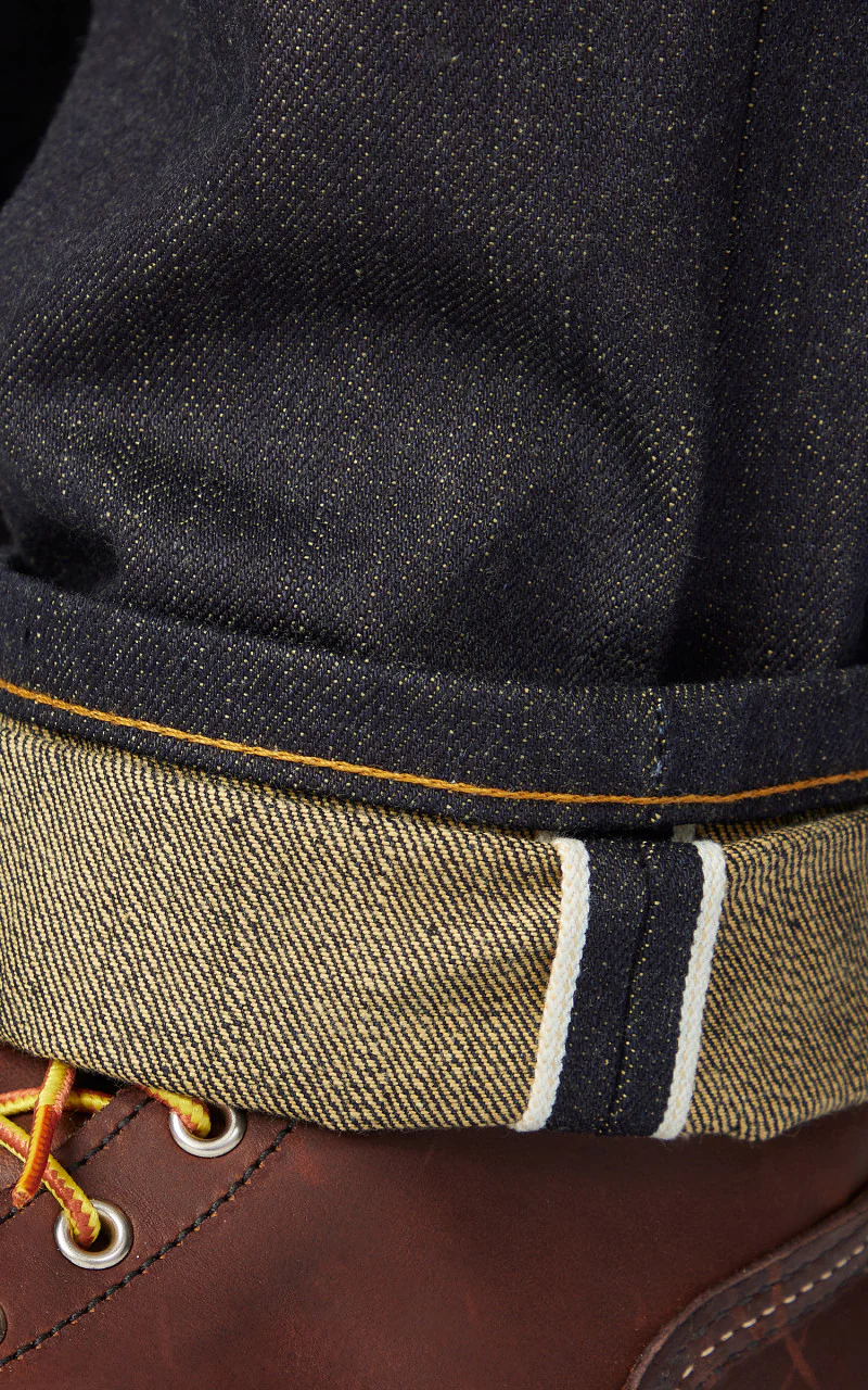 Naked & Famous Denim Weird Guy Pagoda Dyed Selvedge Indigo/Yellow 15oz - Image 9