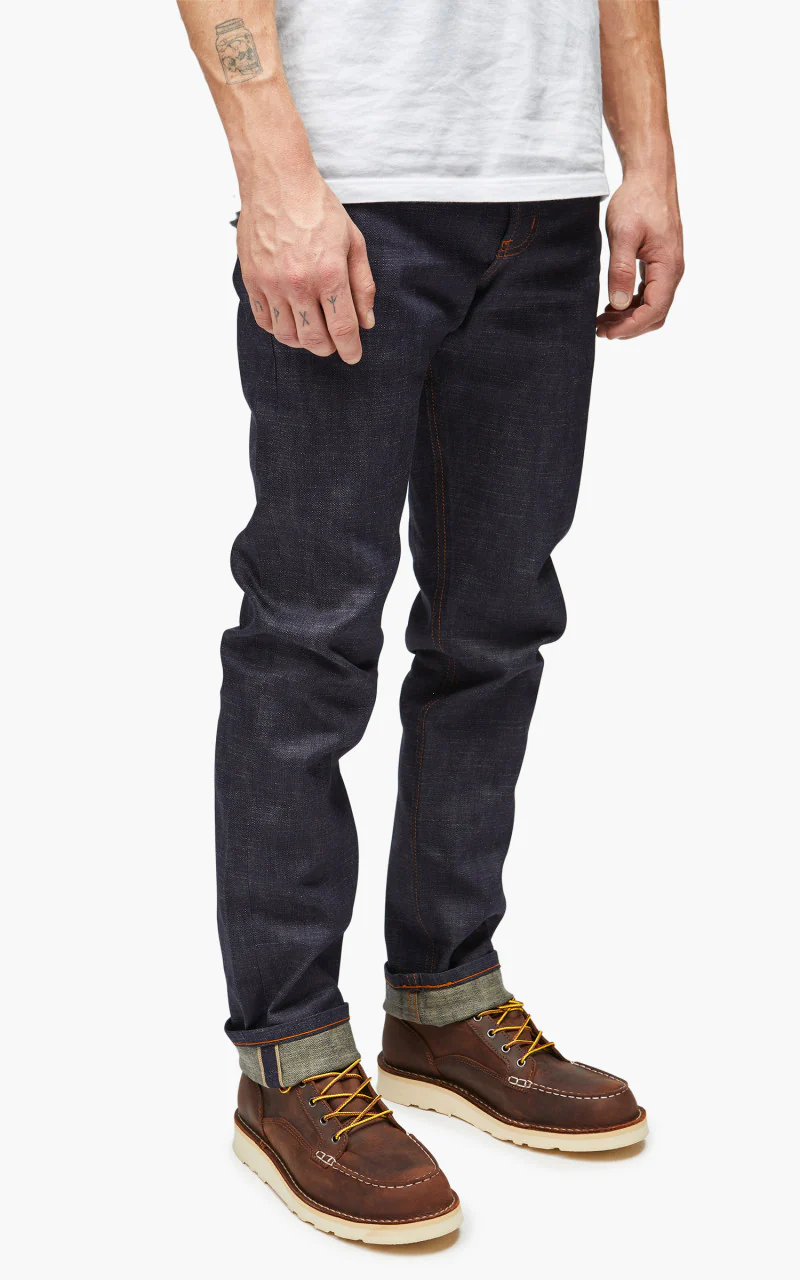 Naked & Famous Denim Weird Guy Perfect Blue Slub Stretch Selvedge - Image 4