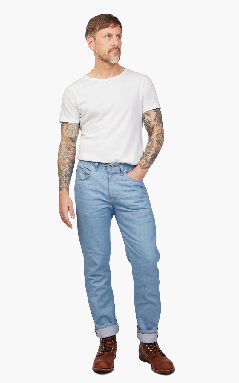 Naked & Famous Denim Weird Guy Sakura Sky Selvedge - Image 2
