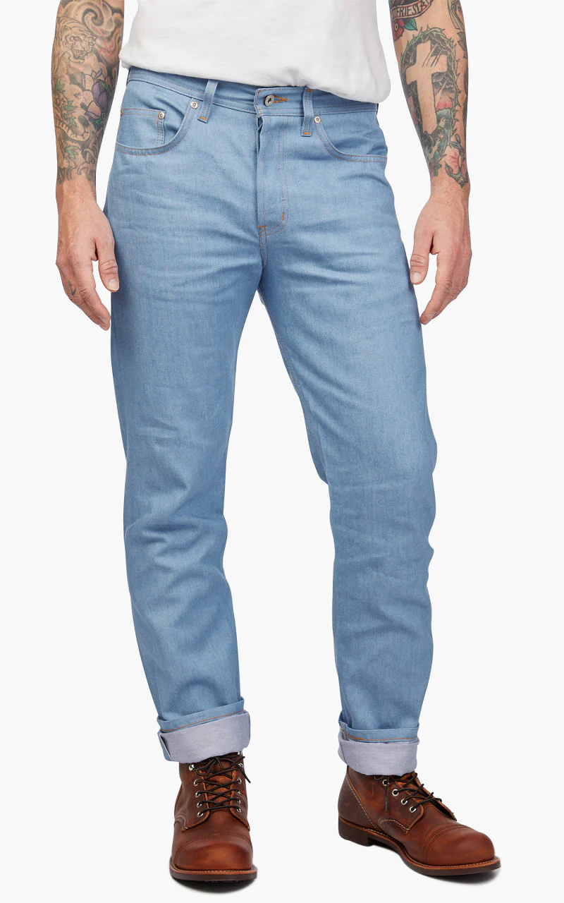 Naked & Famous Denim Weird Guy Sakura Sky Selvedge - Image 3