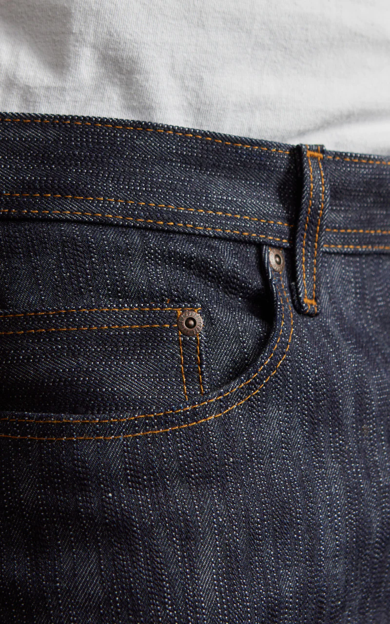 Naked & Famous Denim Weird Guy Sakura Slub Selvedge Indigo 16.5oz - Image 3