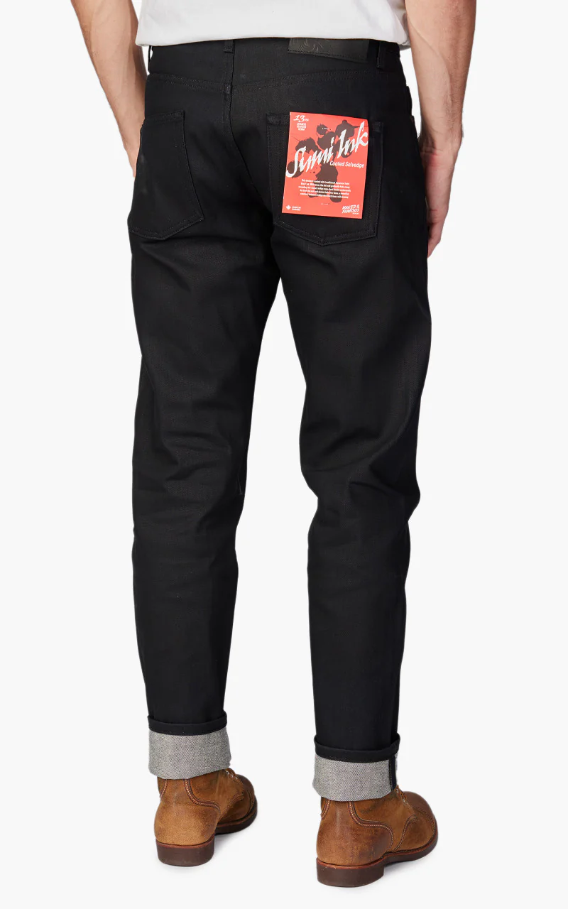 Naked & Famous Denim Weird Guy Sumi Ink Coated Selvedge 13oz - Image 4