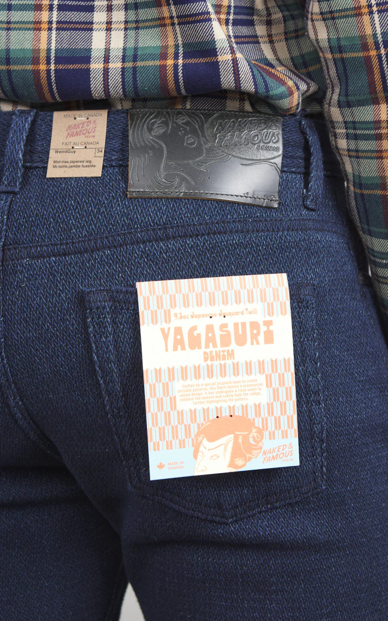 Naked & Famous Denim Weird Guy Yagasuri Denim Indigo - Image 5