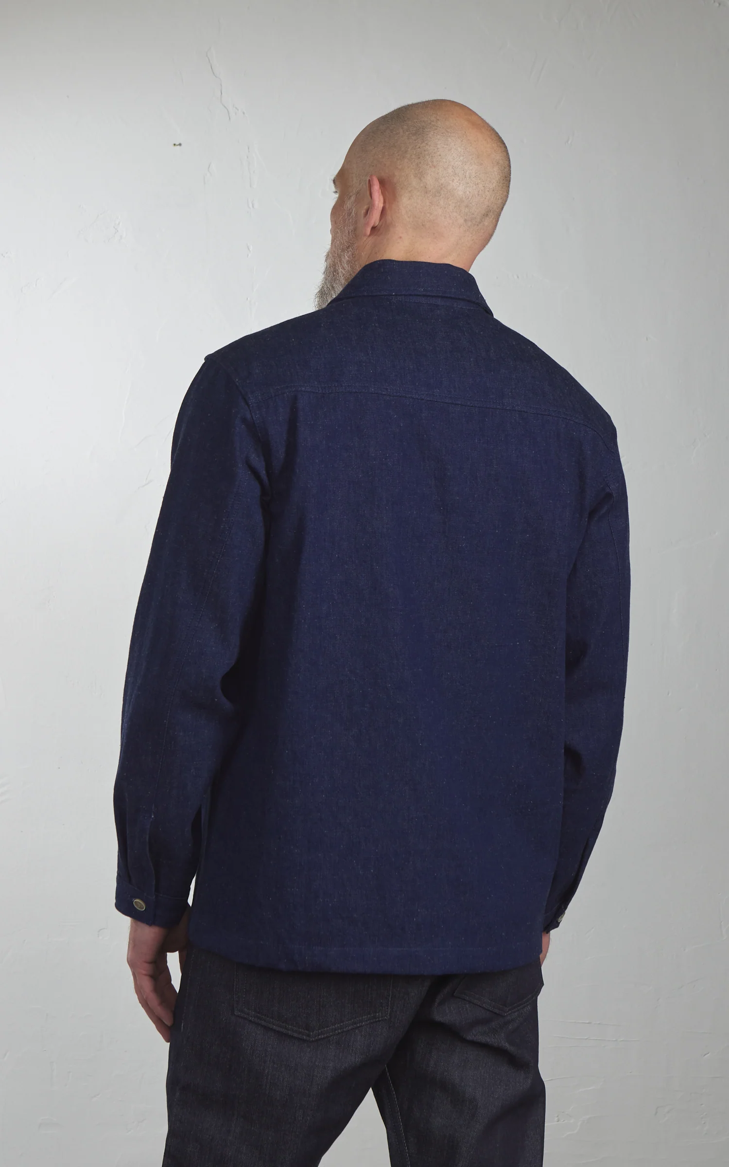 Naked & Famous Denim Work Shirt 2/1 Nep Denim Indigo - Image 4