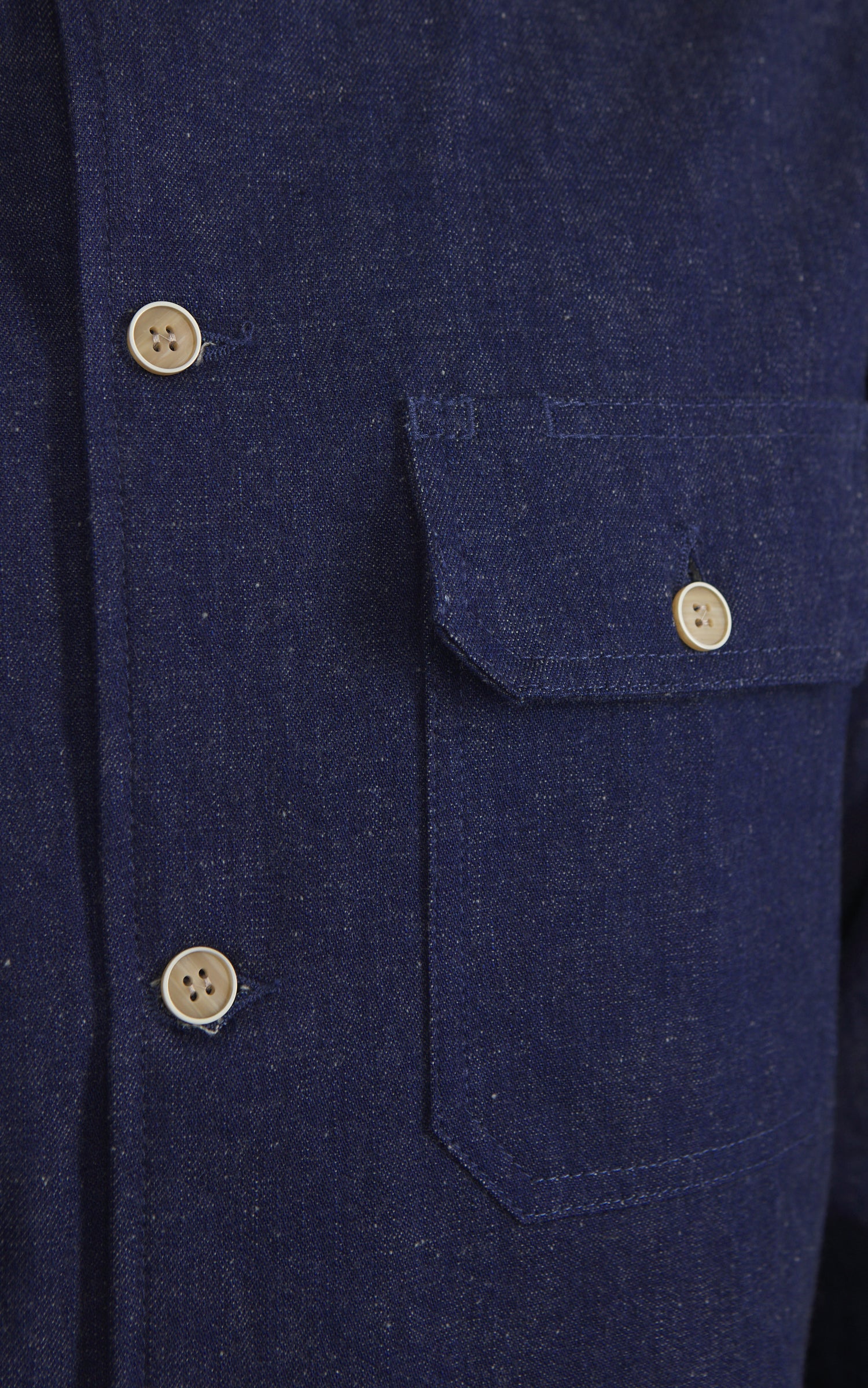 Naked & Famous Denim Work Shirt 2/1 Nep Denim Indigo - Image 5